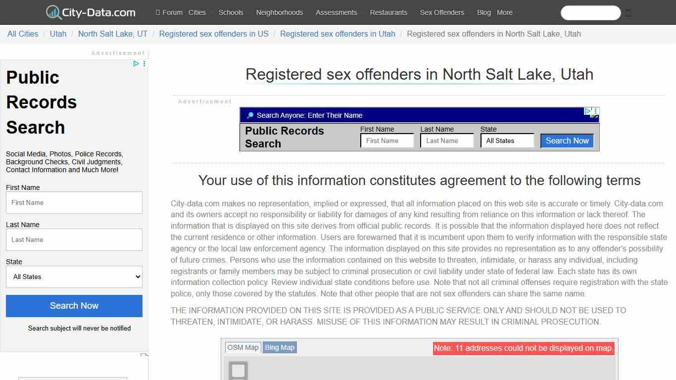 Registered sex offenders in North Salt Lake, Utah - crimes listed, registry-based, living in this city