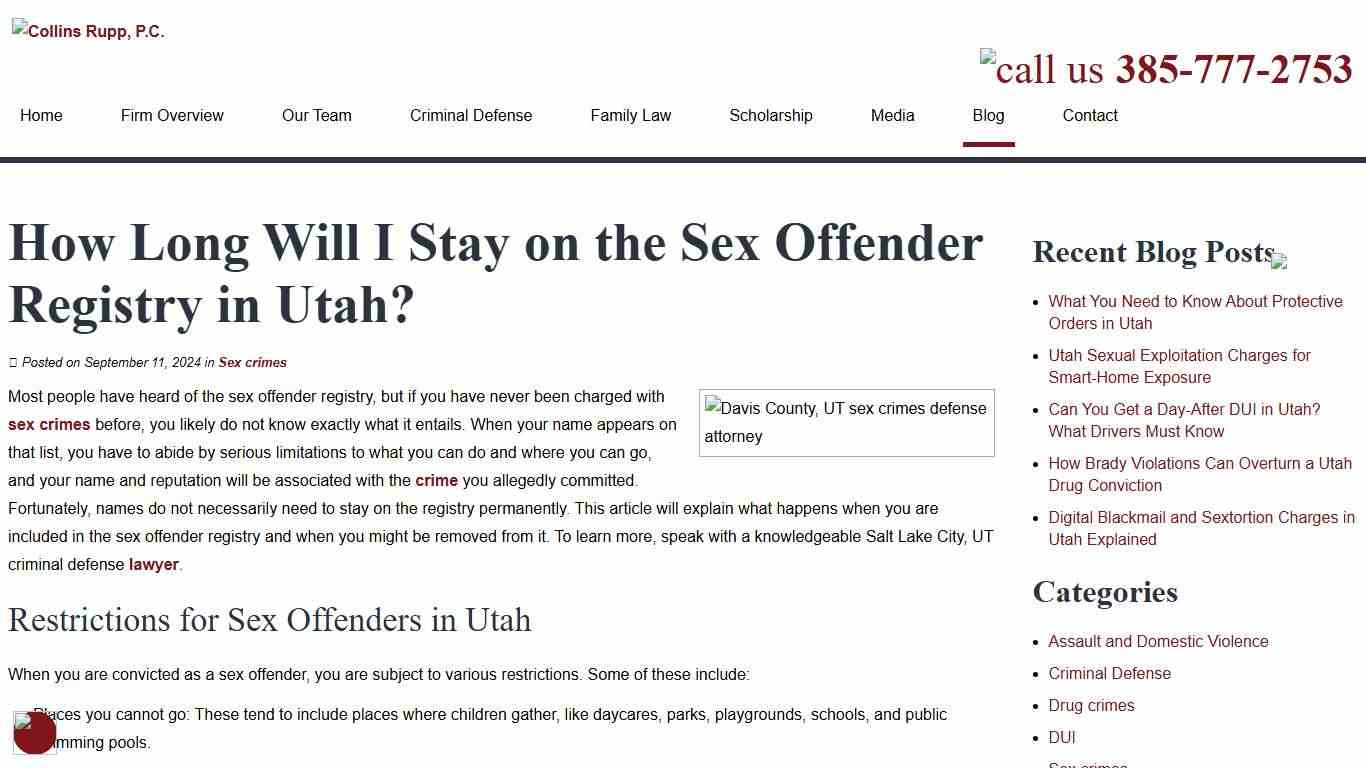 How Long Will I Stay on the Sex Offender Registry in Utah?